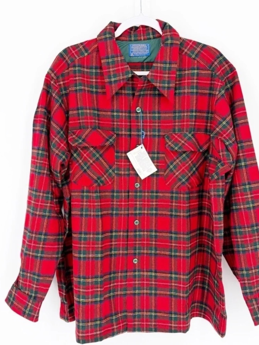 RARE New Old Stock Vtg Original 60s PENDLETON 100% Virgin Wool Plaid Board Shirt